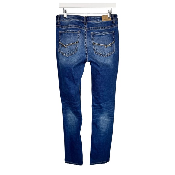 BKE Stella Mid Rise Slim Fit Straight Leg Buckle Jeans Women's Size 30x32 - Picture 2 of 15